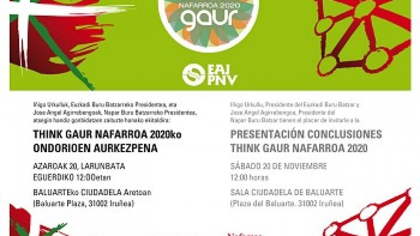 Iñigo Urkullu: “In six month’s time, in May, Nafarroa is going to say Bai (Yes). Bai to modernity. Bai to Nafarroa Bai (Yes to Navarra)”.